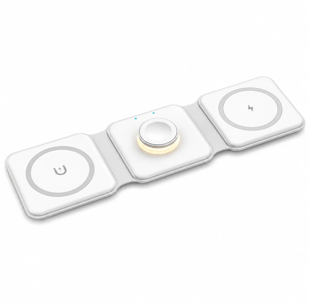 3-in-1 Foldable Magnetic Wireless Charger - White